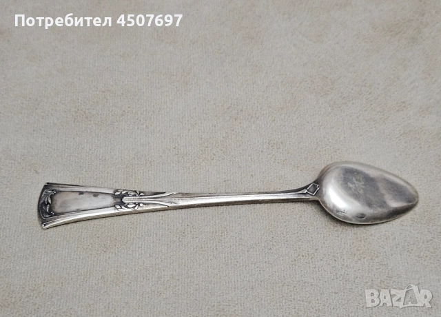 Лъжици Иван Хлебников Руски 84 Сребърен с монограм, снимка 4 - Антикварни и старинни предмети - 53261220