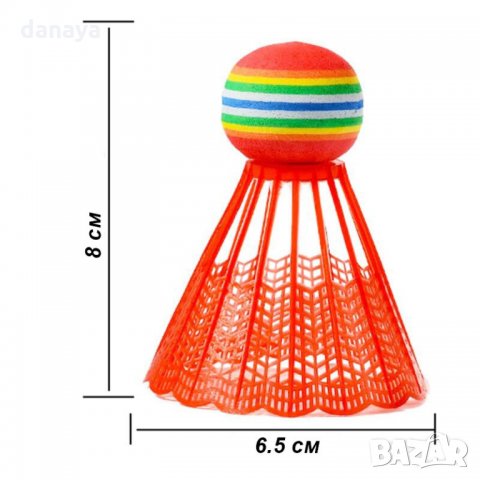 2067 Комплект перца за федербал, 3 броя, снимка 5 - Тенис - 32311550