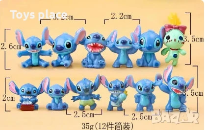 Комплект фигурки за торта Лило и Стич, пластмасови фигурки Lilo and Stitch , снимка 7 - Фигурки - 50657709