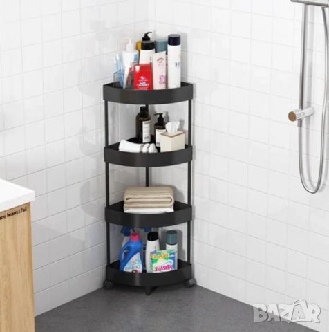 Ъглова въртяща се поставка Corner Storage Rack – максимално използване на всеки сантиметър пространс, снимка 6 - Други стоки за дома - 51948087