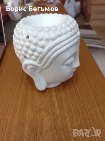 Buddha Head Ceramic wax warmer oil, снимка 3 - Арт сувенири - 52369751