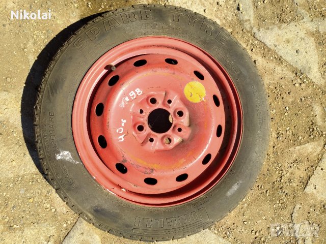 3бр нови джанти с гуми тип патерица - бандажна за Фиат Алфа Лада и Жигула 4x98 R14 с отвор 58мм, снимка 1 - Гуми и джанти - 33476484