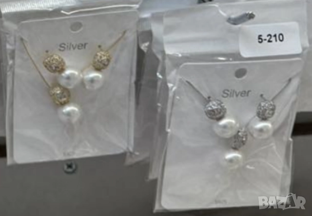 Класически комплект колие и обеци с перли, снимка 7 - Бижутерийни комплекти - 51926469