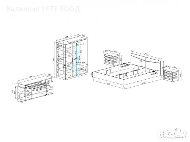 Спален комплект Сити 7073, снимка 2 - Спални и легла - 49918728