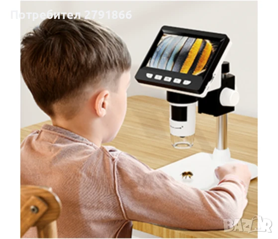 4.3" цифров микроскоп за възрастни,монетен микроскоп с 1000-кратно увеличение , снимка 10 - Медицинска апаратура - 50878519