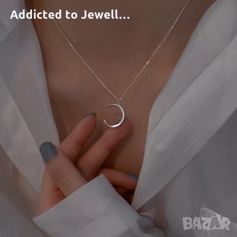 Тотална разпродажба - 50% Сребърно колие "Crescent Moon", снимка 2 - Колиета, медальони, синджири - 35487379