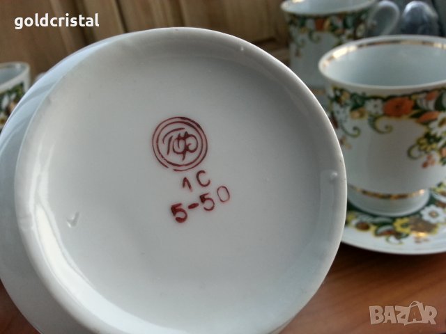 Руски сервиз големи чаши с чинии, снимка 4 - Антикварни и старинни предмети - 37624749