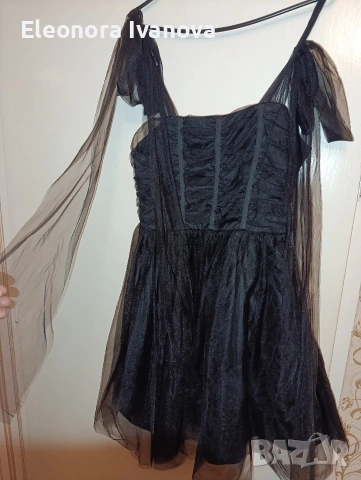 Черна ефирна рокля в С размер 