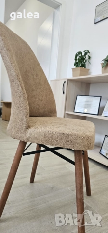 Тапициран трапезен стол - цена за 6 броя, Бежов НОВИ!!!, снимка 9 - Столове - 52442090