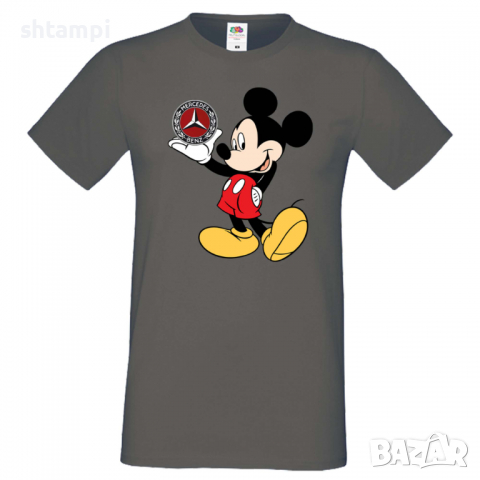 Мъжка тениска Mickey Mouse Mercedes Подарък,Изненада,Рожден ден, снимка 4 - Тениски - 36577410