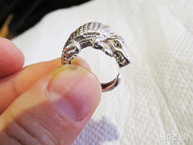 Мъжки сребърен пръстен КРОКОДИЛ - покажи търпеливост сила и мъдрост като крокодила , снимка 5 - Пръстени - 33387362