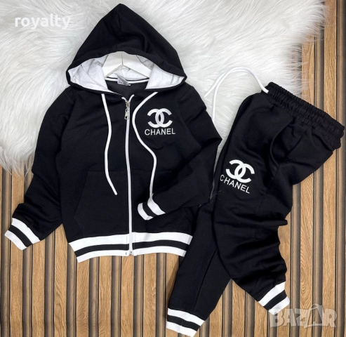 Ch🅰️nel Детски Черен Комплект 3-4г  8-9г 11-12г 13-14г 