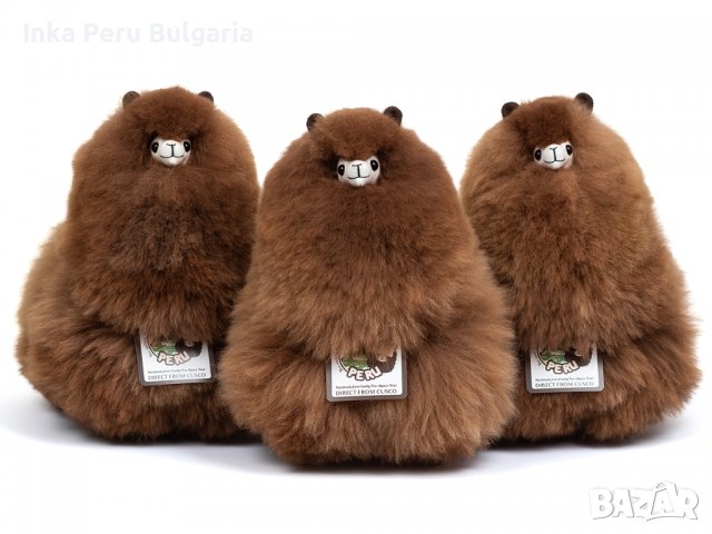  Усмихната алпака – голяма, 32 см, Walnut, снимка 2 - Плюшени играчки - 37122427