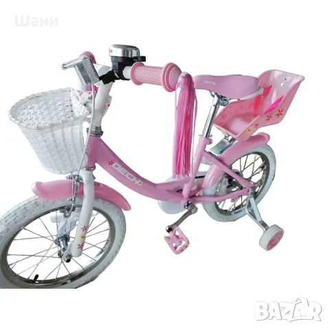 Детски велосипед Dech, 16”, помощни колела, Розов, снимка 4 - Детски велосипеди, триколки и коли - 49081770