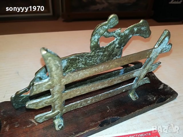 КОН С ЖОКЕИ-МЕД/МЕСИНГ САЛФЕТНИК-ВНОС АНГЛИЯ 1405222014, снимка 13 - Други ценни предмети - 36761113