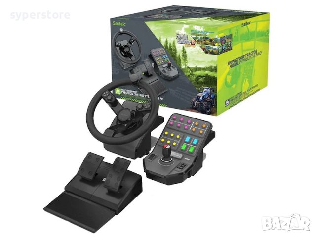 Волан с педали и контролен панел Logitech G Saitek Farm Sim Controller За фермерски и други игри , снимка 3 - Джойстици и геймпадове - 37237132