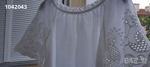 Бяла блуза памук S, снимка 3 - Ризи - 37914511