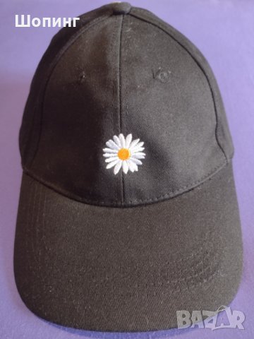 Шапка с козирка - Цвете бродерия