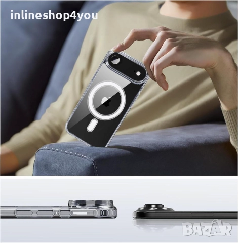 Прозрачен MagSafe Кейс за Apple iPhone 17 Air, снимка 2 - Калъфи, кейсове - 51854766