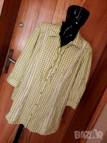 Нова светло зелена риза туника на каре ХХЛ, снимка 1