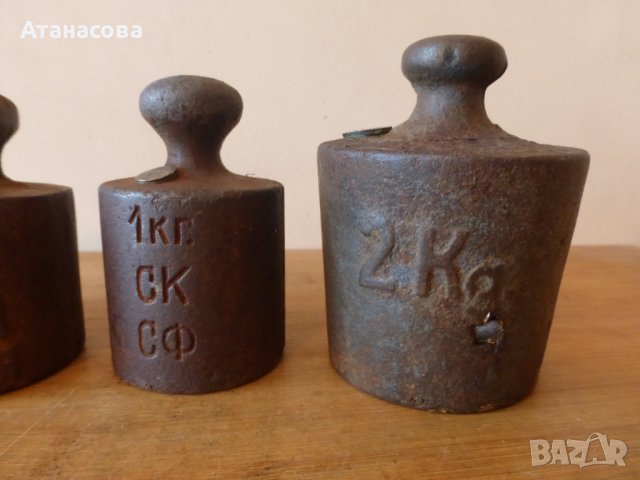 Железни теглилки 4 бр тежести екзагии грамове за кантар везна 1941 г, снимка 2 - Антикварни и старинни предмети - 42995418