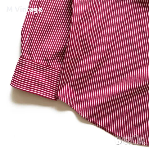 Мъжка риза Polo Ralph Lauren Classic Fit Striped Stretch Poplin Shirt Red/White, снимка 6 - Ризи - 49610886
