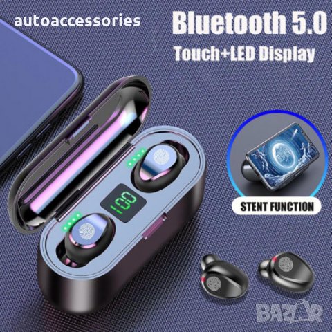 Безжични bluetooth 5.0 слушалки F9+ -5С , черни, снимка 6 - Слушалки, hands-free - 33388116