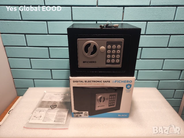 Silvergear електронен сейф с код и ключ за домa – стоманен, снимка 1