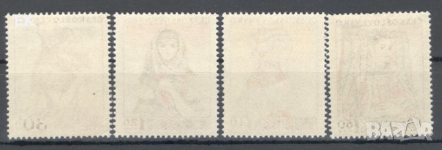 Чехословакия, 1956 г. - пълна серия чисти марки, носии, 2*12, снимка 2 - Филателия - 43338620