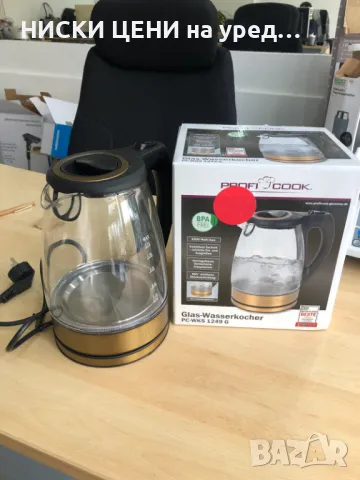 Електрическа стъклена кана за вода PROFI COOK 1.7L,2200W