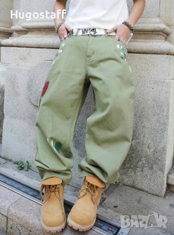 Нови военни дънки  Casual Loose Fit Jeans панталони карго Л, снимка 3 - Дънки - 52034089