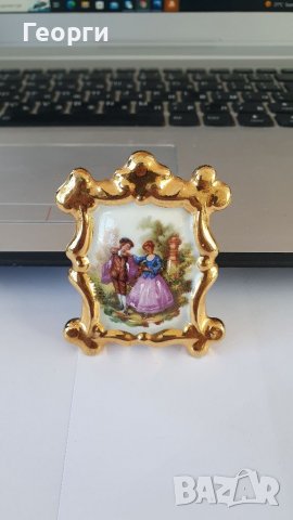 Уникална порцеланова миниатюра на Limoges , снимка 1 - Антикварни и старинни предмети - 38180541