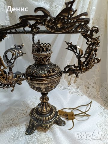 антична месингова лампа 332, снимка 3 - Антикварни и старинни предмети - 43032549