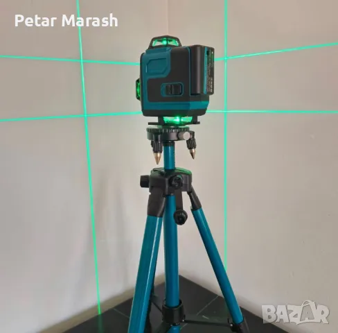 Самонивелиращ Лазерен Нивелир 4D с 16 Линиии Зелен Лазер и Тринога в Куфар, снимка 4 - Измервателни инструменти - 50409474