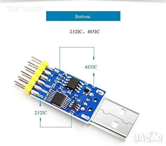 WitMotion USB UART конвертор 3 в 1 Мултифункционален (USB към TTL/USB към RS232/USB към RS485, снимка 4 - Друга електроника - 48748638