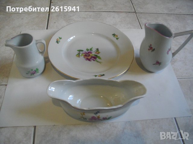 PORZELLAN-MADE IN BULGARIA-Ретро/Винтидж БГ Порцелан от СОЦА/Период НРБ-Китка-Нови Пазар, снимка 3 - Прибори за хранене, готвене и сервиране - 39215656