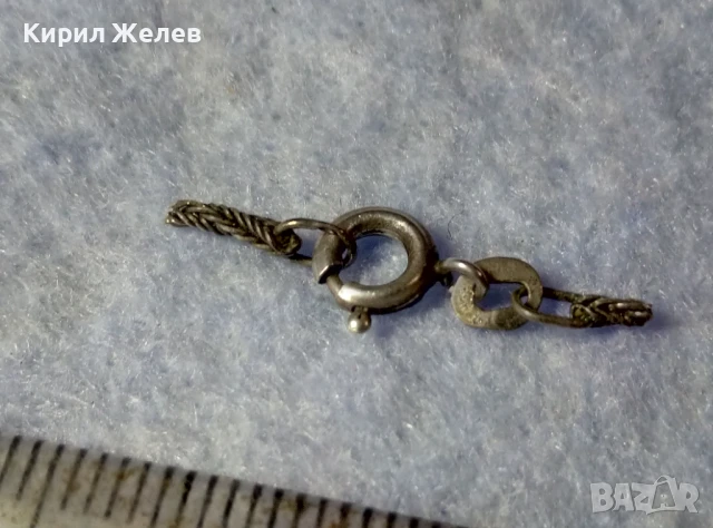 СТАРА СРЕБЪРНА КАРАБИНКА ЗАКОПЧАЛКА За КОЛИЕ ЛАНЕЦ ВЕРИЖКА ГРИВНА СРЕБРО 925 ПРОБА 50145, снимка 2 - Други - 50510894