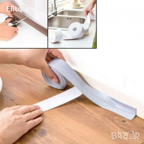 Силиконова уплътнителна лента / Материал: PVC/ Цвят: Бял/Дължина: 2,2 м, Дебелина: 2,2 см., снимка 3 - Други стоки за дома - 52906361