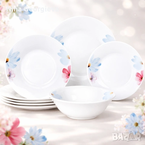 Комплект чинии 24 части - Свежест и стил за всяка трапеза, снимка 3 - Прибори за хранене, готвене и сервиране - 53269612