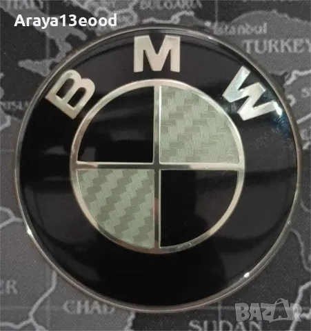 4 бр. Капачки за джанти BMW Carbon Design Black White 68мм