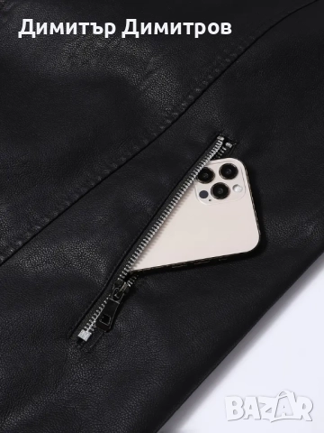 Якета кожени с страничен цип=45лв, снимка 3 - Якета - 52469044