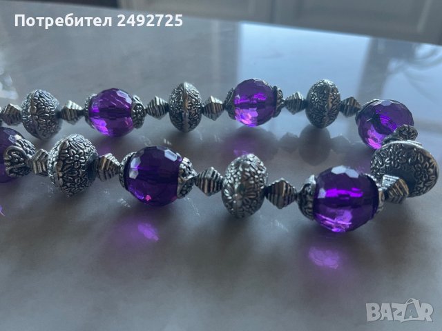 Колие  лилаво, подходящо и за носия , снимка 1