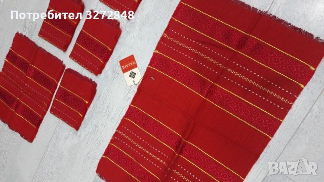 Покривка и 6 броя салфетки с народни мутиви, снимка 2 - Антикварни и старинни предмети - 37268691