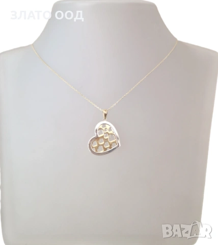 Златни колиета със сърца 14К, снимка 10 - Колиета, медальони, синджири - 53389777