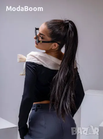 Стилна дамска блуза , снимка 2 - Блузи с дълъг ръкав и пуловери - 47543897