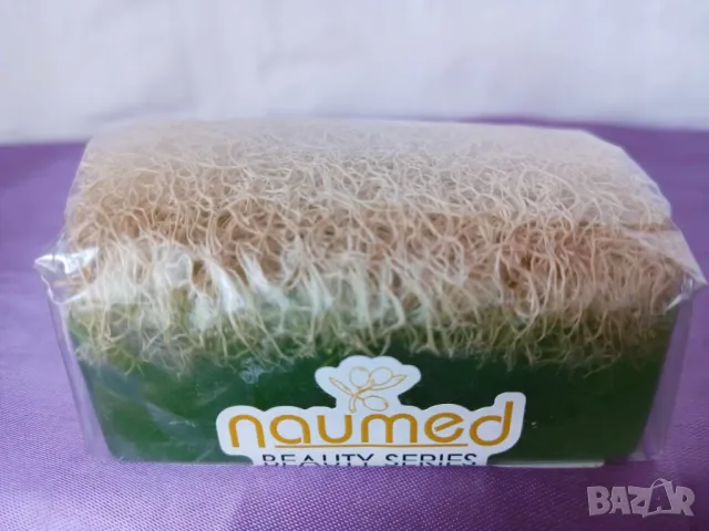 Натурален козметичен сапун с тиквени влакна Naumed 110 гр. алое вера, снимка 1