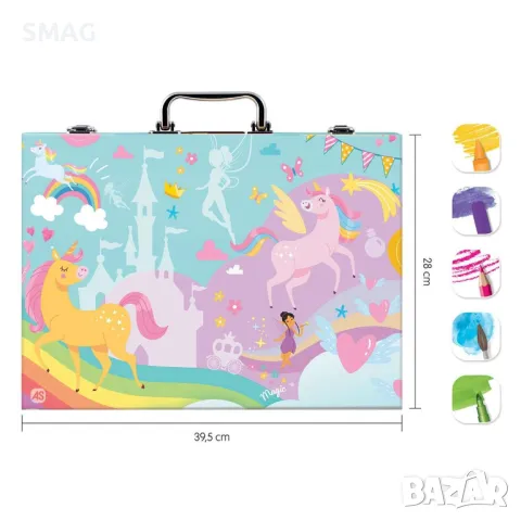 Луксозна дървена кутия за рисуване на еднорог със 100 аксесоара S_1227944, снимка 5 - Рисуване и оцветяване - 49256085