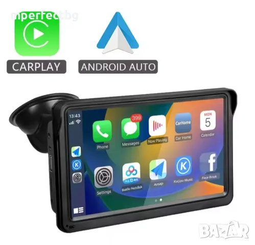 Carplay Android Auto 7 инча мултимедия навигация навигация Waze Google maps плеър , снимка 1