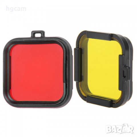 Филтър за подводно снимане за GoPro Hero 4/5 Session, С рамка, Жълт/Червен