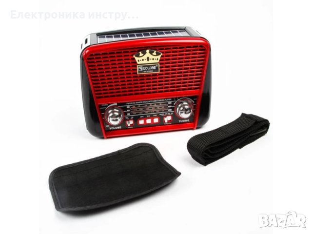 Соларно ретро радио Golon RX-BT455S с Bluetooth и фенер, снимка 3 - Радиокасетофони, транзистори - 43127700